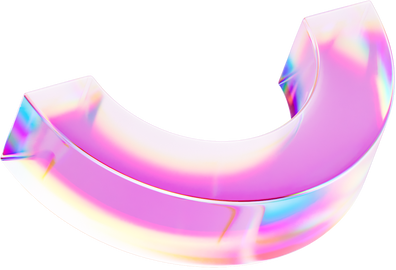 3D Holographic Glass Half Circle